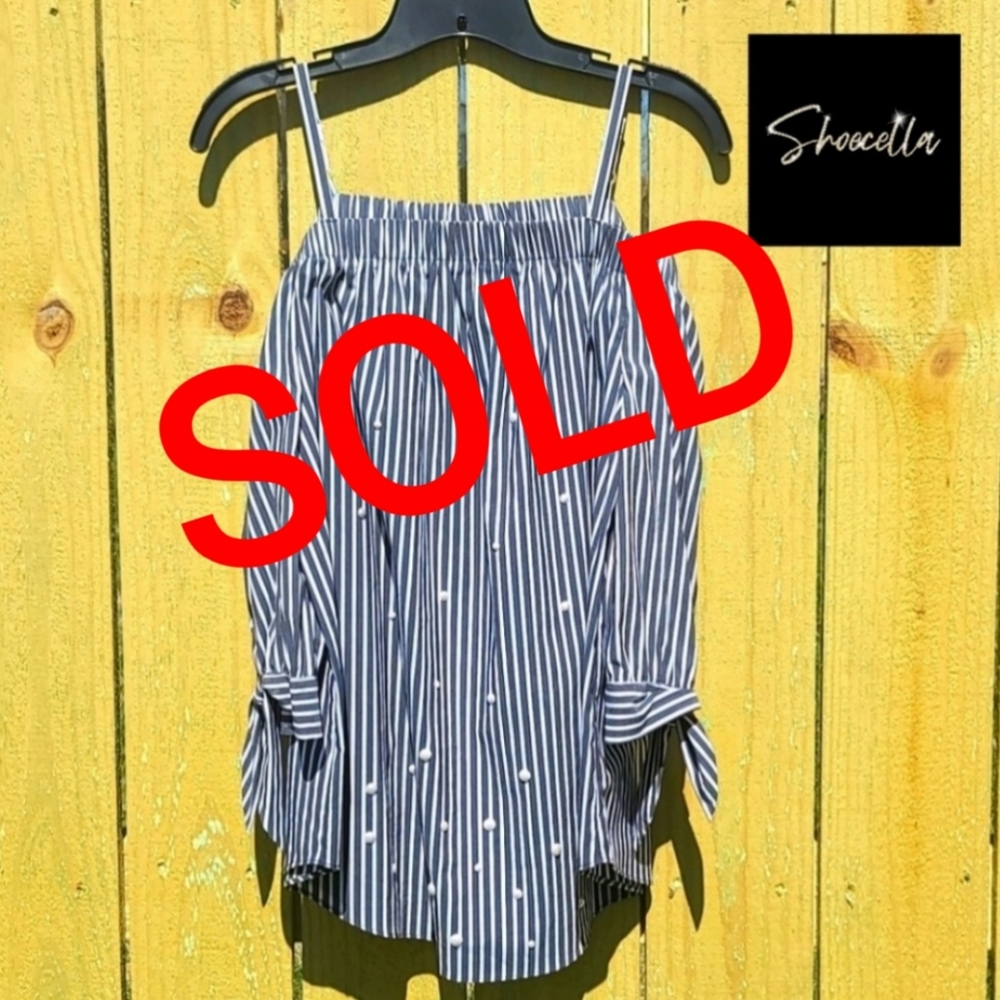 I.N. San Francisco Grey/White Pearl Studded Shirt